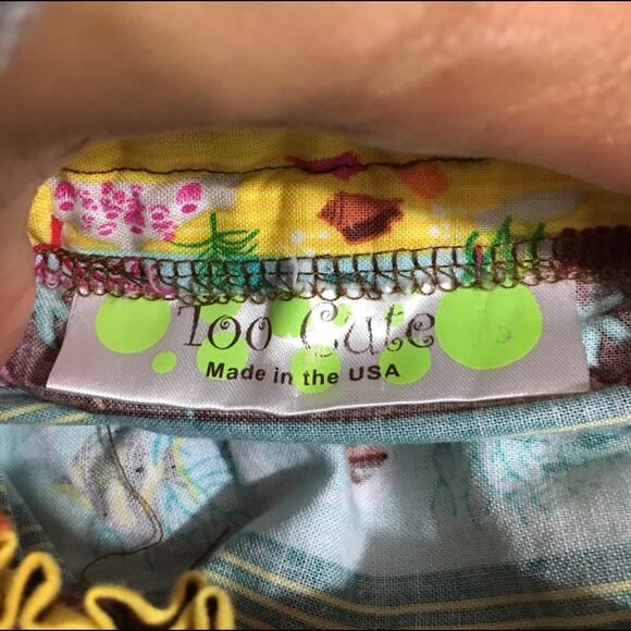 Too‎ Cute Handmade Girls Dress Size 2T Underwater Dog Castle Fish Treasure Chest - Picture 5 of 6